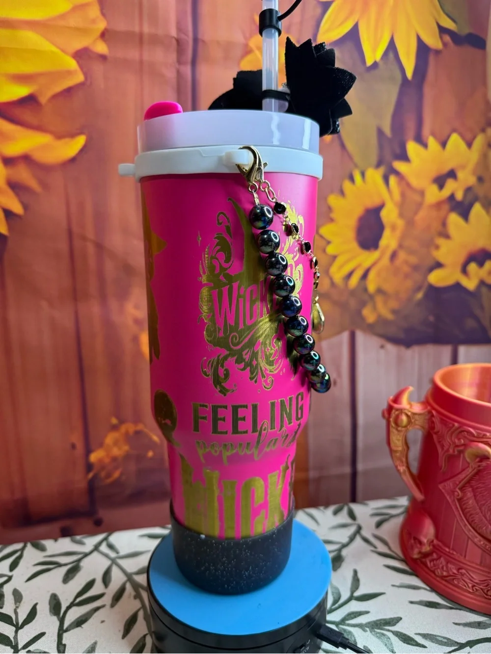 40oz Custom Engraved Wicked Tumbler with Iridescent bling